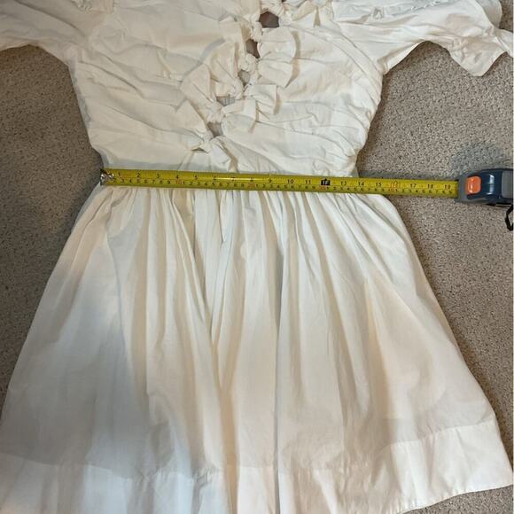 NWT Sofie the Label White Bow Puff Sleeve Mini Dress Size Small - Picture 6 of 9